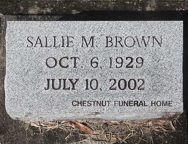 Sallie M. Brown Gravestone Photo
