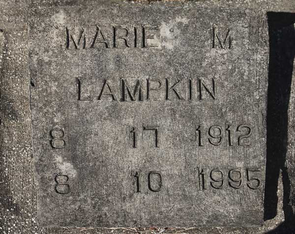 Marie M Lampkin Gravestone Photo