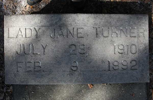 Lady Jane Turner Gravestone Photo