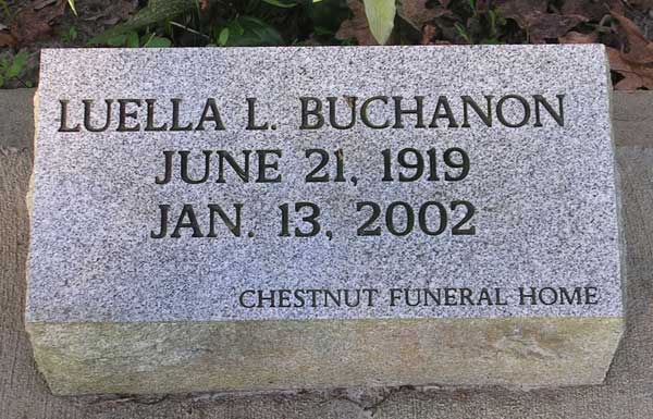 Luella L. Buchanon Gravestone Photo
