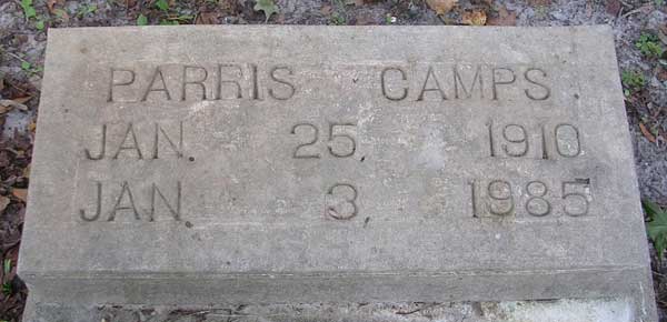 Parris Camps Gravestone Photo