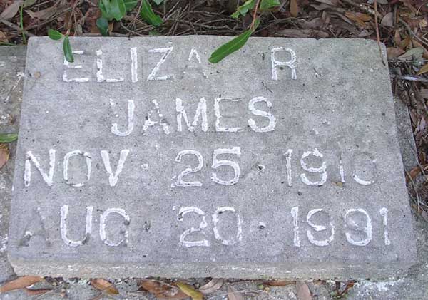 Eliza R. James Gravestone Photo