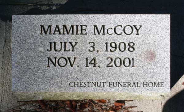 Mamie McCoy Gravestone Photo