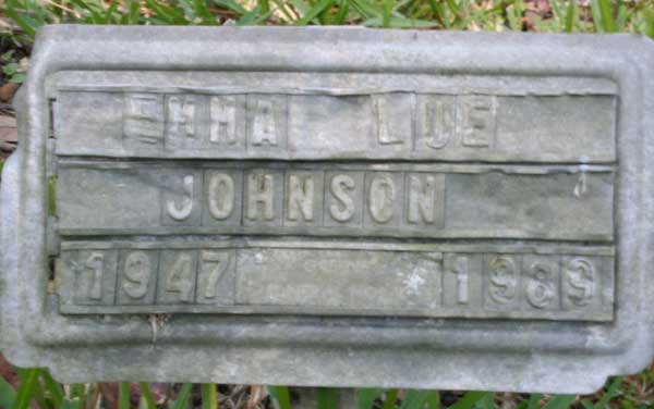Emma Lue Johnson Gravestone Photo