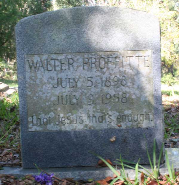 Walter Proffitte Gravestone Photo