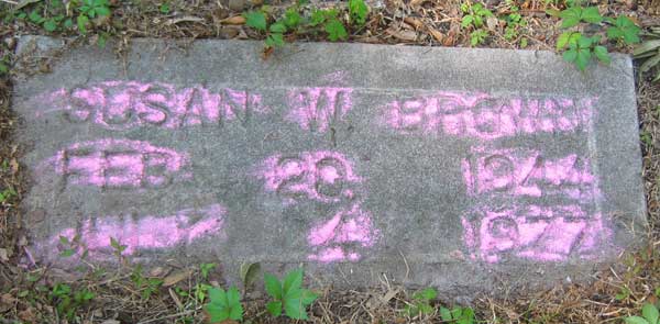 Susan W. Brown Gravestone Photo
