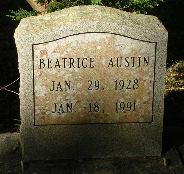 Beatrice Austin Gravestone Photo