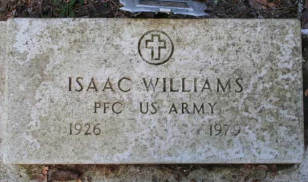 Isaac Williams Gravestone Photo