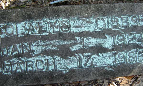 Gladys Gibbs Gravestone Photo