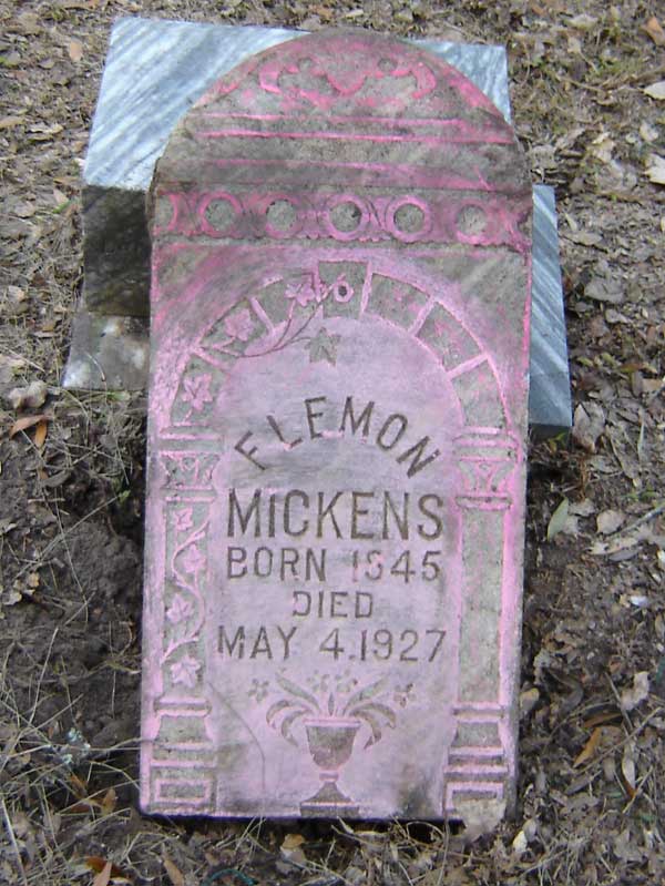 Flemon Mickens Gravestone Photo