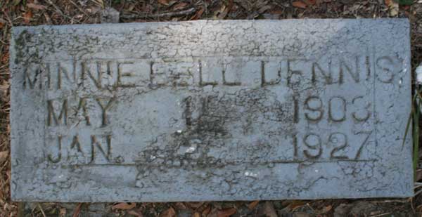 Minnie Bell Dennis Gravestone Photo