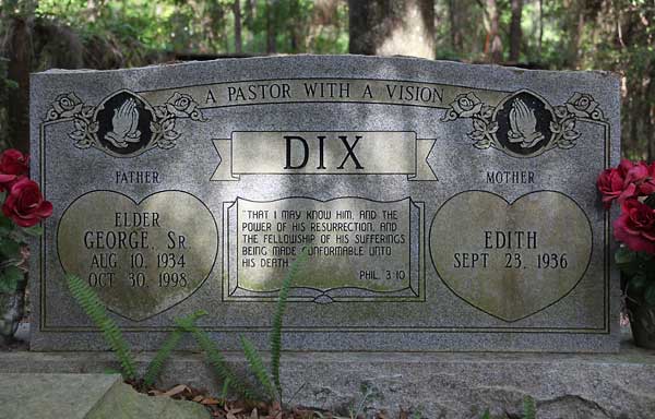 Elder George Sr. & Edith Dix Gravestone Photo