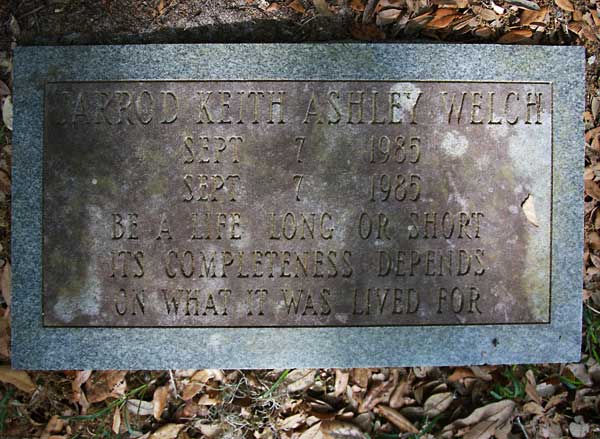 Jarrod Keith Ashley Welch Gravestone Photo