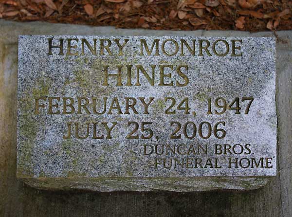 Henry Monroe Hines Gravestone Photo
