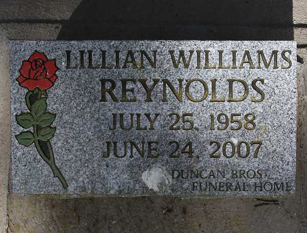 Lillian Williams Reynolds Gravestone Photo