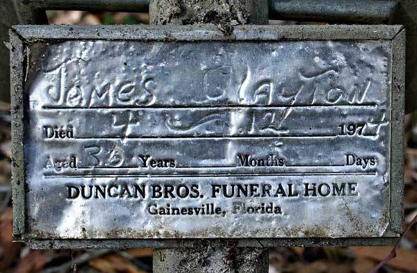James Clayton Gravestone Photo