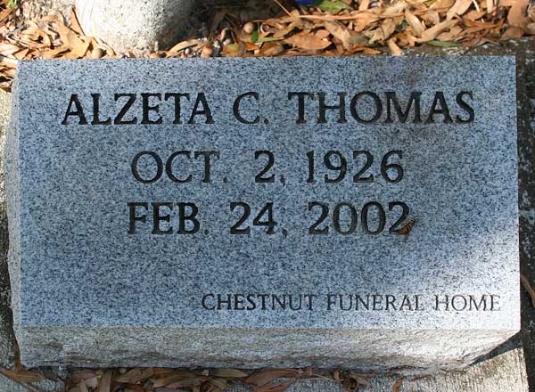 Alzeta C. Thomas Gravestone Photo