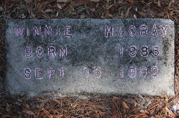 Winnie McCray Gravestone Photo