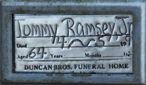 Tommy Ramsey Gravestone Photo