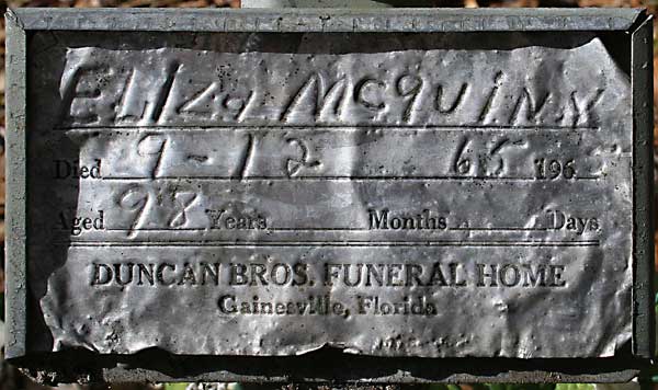 Eliza McQuinn Gravestone Photo