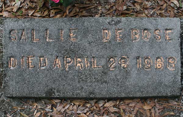 Sallie DeBose Gravestone Photo