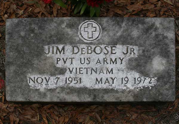 Jim DeBose Gravestone Photo