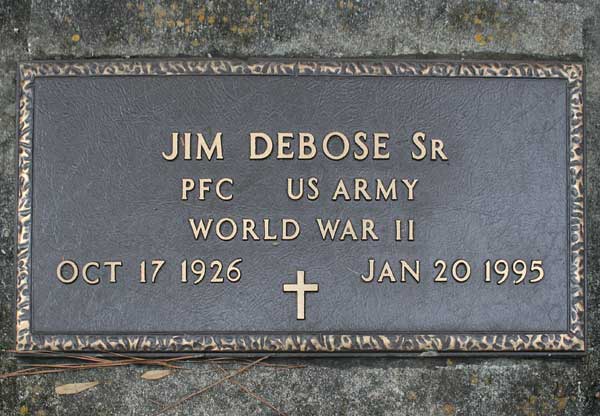 Jim Debose Gravestone Photo