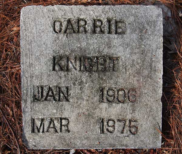 Carrie Knight Gravestone Photo