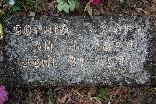 Sophia Goff Gravestone Photo