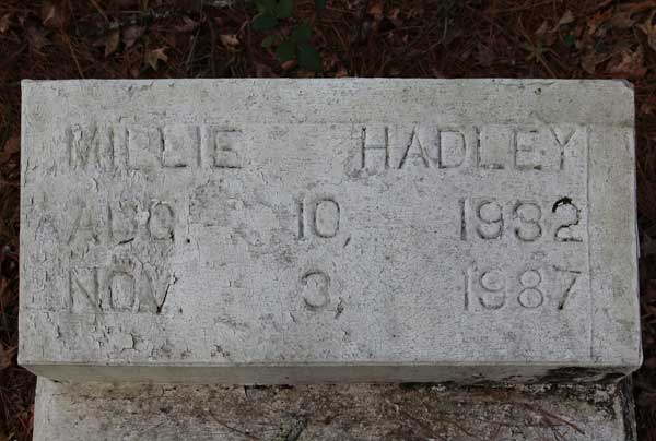 Millie Hadley Gravestone Photo