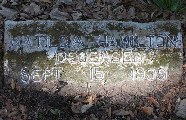 Matilda Hamilton Gravestone Photo
