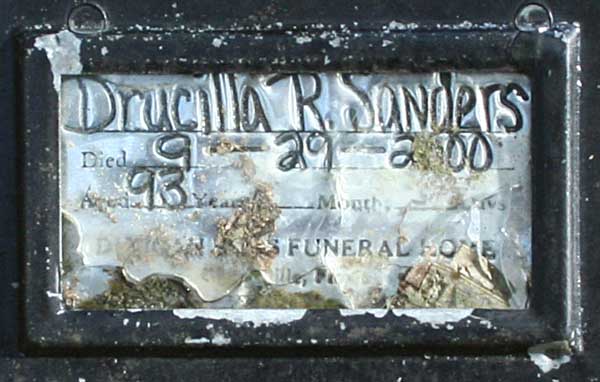 Drucilla R. Sanders Gravestone Photo
