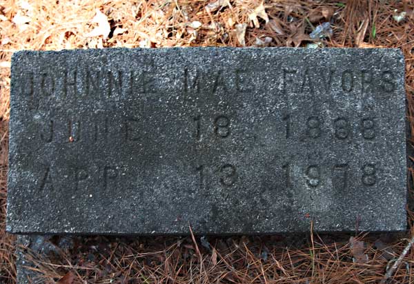 Johnnie Mae Favors Gravestone Photo