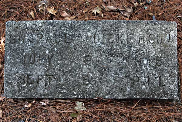 Sr. Paul Dickerson Gravestone Photo