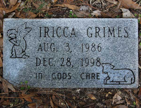 Iricca Grimes Gravestone Photo