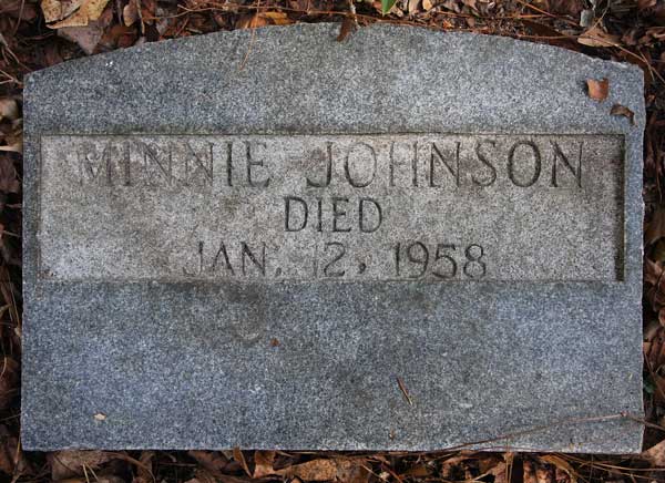 Minnie Johnson Gravestone Photo