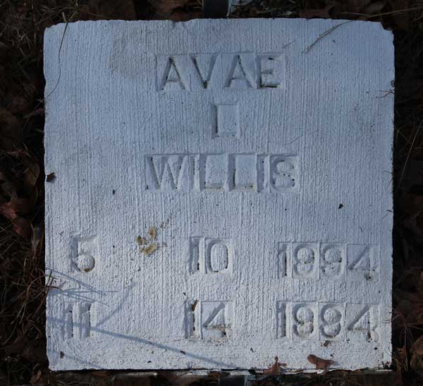 Avae L. Willis Gravestone Photo