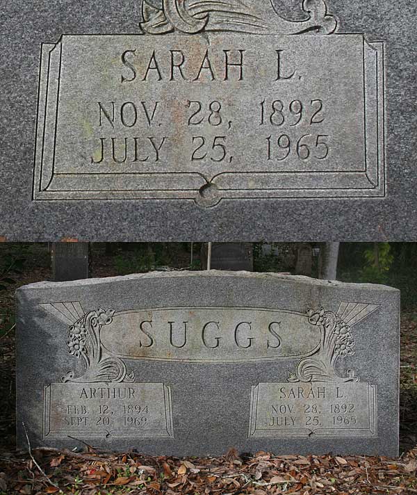 Sarah L. Suggs Gravestone Photo