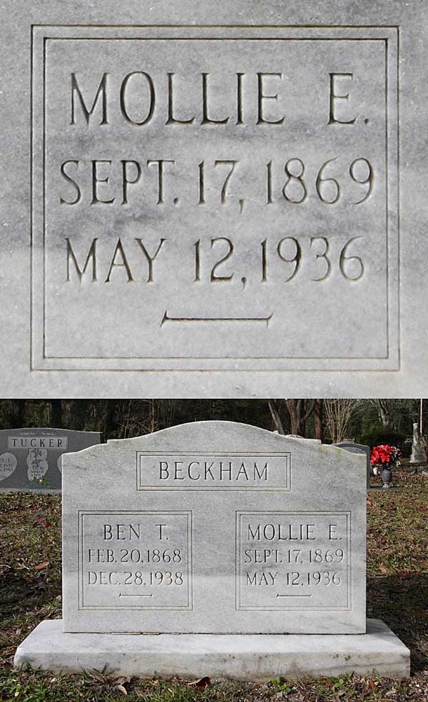 Mollie E. Beckham Gravestone Photo