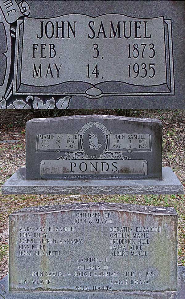 John Samuel Ponds Gravestone Photo