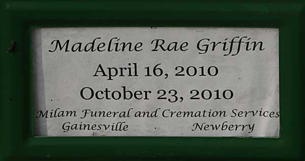 Madeline Rae Griffin Gravestone Photo
