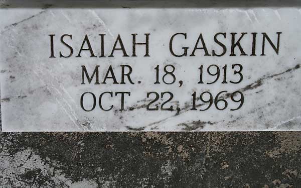 ISAIAH GASKIN Gravestone Photo