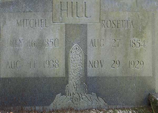 MITCHELL & ROSETTA HILL Gravestone Photo