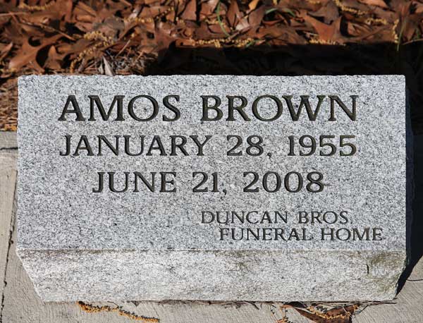 Amos Brown Gravestone Photo