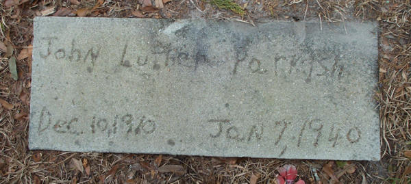 John Luther Parrish Gravestone Photo