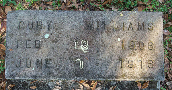 Ruby Williams Gravestone Photo