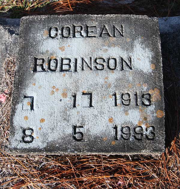 Corean Robinson Gravestone Photo