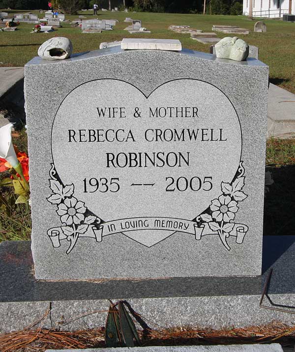 Rebecca Cromwell Robinson Gravestone Photo