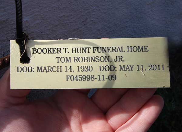 Tom Robinson Gravestone Photo