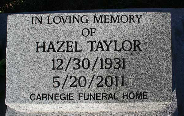 Hazel Taylor Gravestone Photo